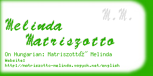 melinda matriszotto business card